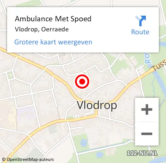Locatie op kaart van de 112 melding: Ambulance Met Spoed Naar Vlodrop, Oerraede op 27 juli 2022 07:04