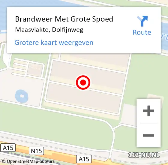 Locatie op kaart van de 112 melding: Brandweer Met Grote Spoed Naar Maasvlakte, Dolfijnweg op 27 juli 2022 08:16