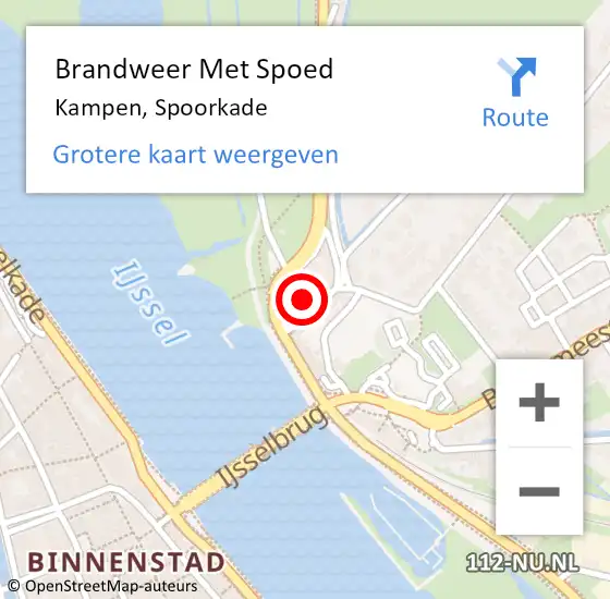 Locatie op kaart van de 112 melding: Brandweer Met Spoed Naar Kampen, Spoorkade op 27 juli 2022 08:36