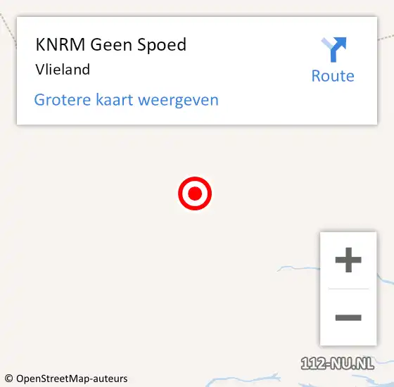 Locatie op kaart van de 112 melding: KNRM Geen Spoed Naar Vlieland op 27 juli 2022 08:44