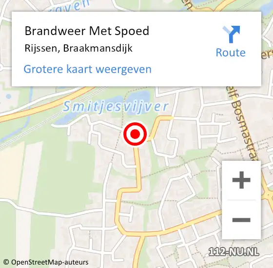 Locatie op kaart van de 112 melding: Brandweer Met Spoed Naar Rijssen, Braakmansdijk op 27 juli 2022 09:52