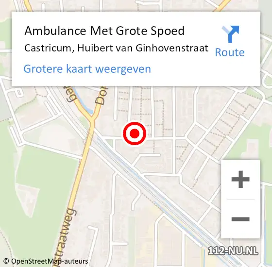 Locatie op kaart van de 112 melding: Ambulance Met Grote Spoed Naar Castricum, Huibert van Ginhovenstraat op 27 juli 2022 10:50