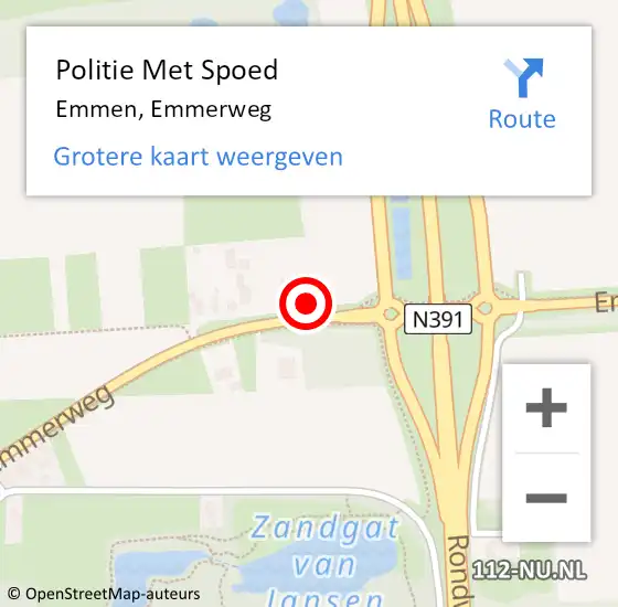 Locatie op kaart van de 112 melding: Politie Met Spoed Naar Emmen, Emmerweg op 27 juli 2022 10:54