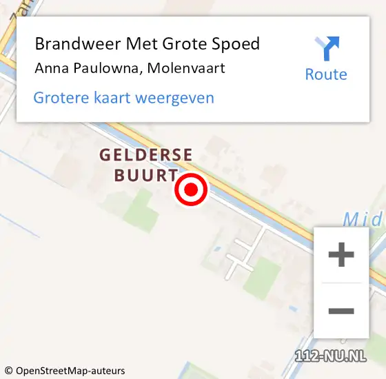 Locatie op kaart van de 112 melding: Brandweer Met Grote Spoed Naar Anna Paulowna, Molenvaart op 27 juli 2022 11:35