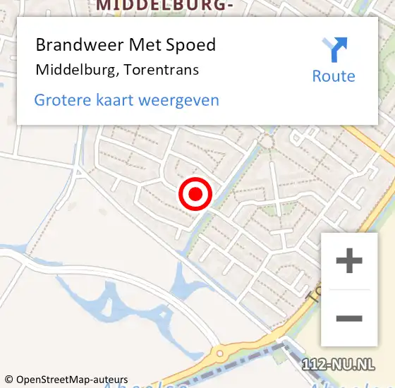 Locatie op kaart van de 112 melding: Brandweer Met Spoed Naar Middelburg, Torentrans op 27 juli 2022 11:40