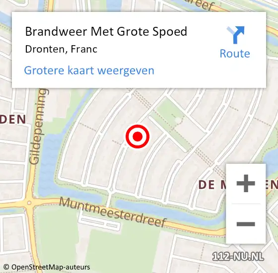 Locatie op kaart van de 112 melding: Brandweer Met Grote Spoed Naar Dronten, Franc op 27 juli 2022 11:48