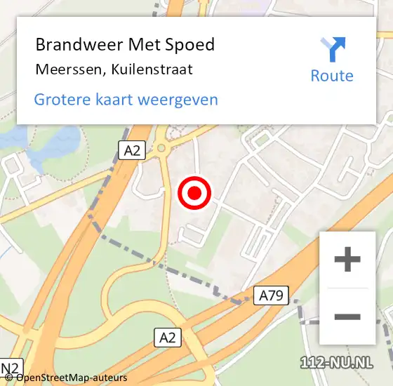 Locatie op kaart van de 112 melding: Brandweer Met Spoed Naar Meerssen, Kuilenstraat op 27 juli 2022 11:59