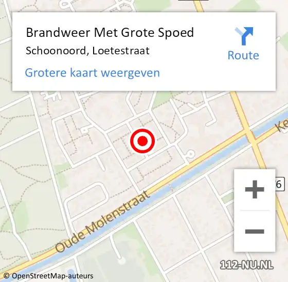 Locatie op kaart van de 112 melding: Brandweer Met Grote Spoed Naar Schoonoord, Loetestraat op 27 juli 2022 12:00