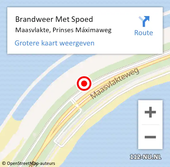 Locatie op kaart van de 112 melding: Brandweer Met Spoed Naar Maasvlakte, Prinses Máximaweg op 27 juli 2022 12:38