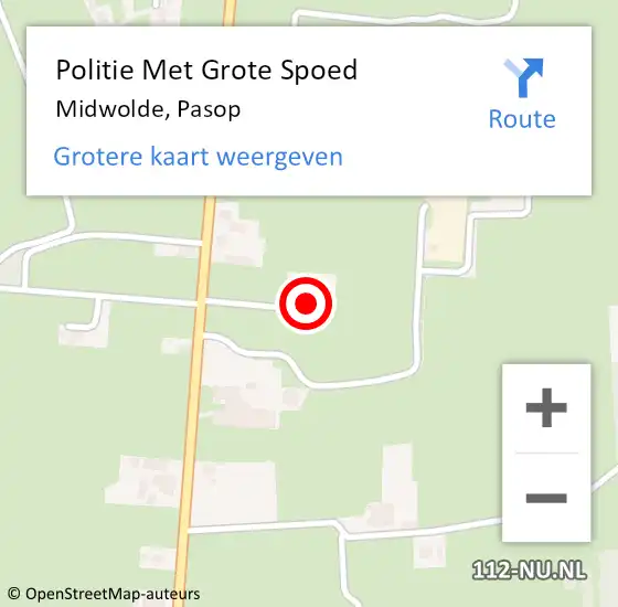 Locatie op kaart van de 112 melding: Politie Met Grote Spoed Naar Midwolde, Pasop op 27 juli 2022 12:51