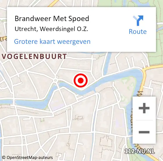 Locatie op kaart van de 112 melding: Brandweer Met Spoed Naar Utrecht, Weerdsingel O.Z. op 27 juli 2022 13:32