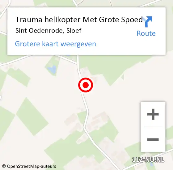 Locatie op kaart van de 112 melding: Trauma helikopter Met Grote Spoed Naar Sint Oedenrode, Sloef op 27 juli 2022 14:01