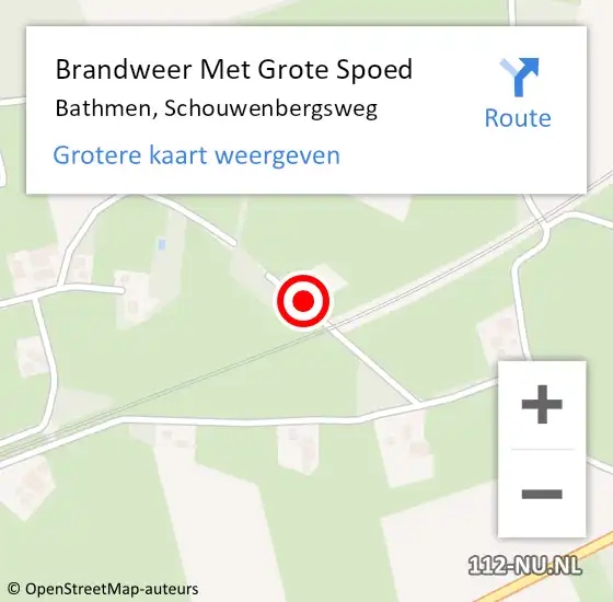 Locatie op kaart van de 112 melding: Brandweer Met Grote Spoed Naar Bathmen, Schouwenbergsweg op 27 juli 2022 14:08