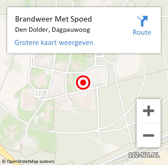 Locatie op kaart van de 112 melding: Brandweer Met Spoed Naar Den Dolder, Dagpauwoog op 27 juli 2022 14:17