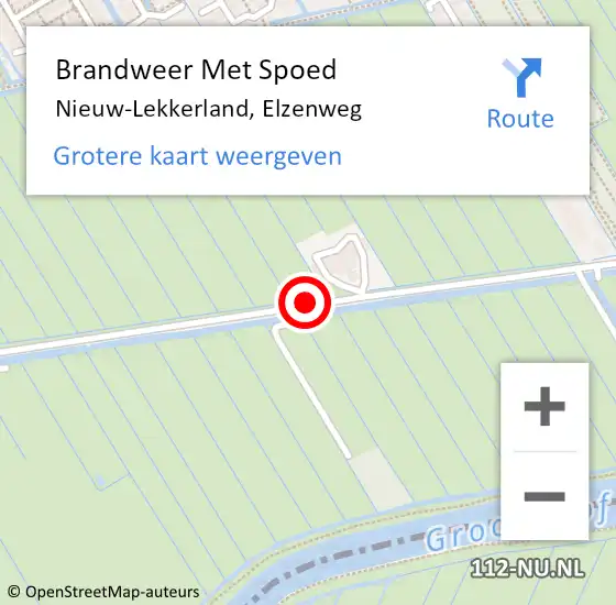 Locatie op kaart van de 112 melding: Brandweer Met Spoed Naar Nieuw-Lekkerland, Elzenweg op 24 juli 2014 14:31