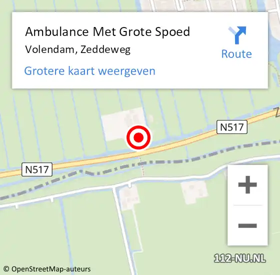 Locatie op kaart van de 112 melding: Ambulance Met Grote Spoed Naar Volendam, Zeddeweg op 27 juli 2022 15:21