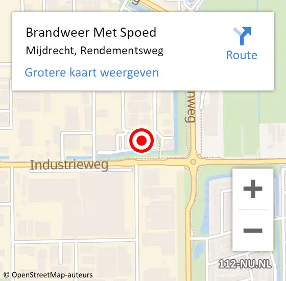 Locatie op kaart van de 112 melding: Brandweer Met Spoed Naar Mijdrecht, Rendementsweg op 27 juli 2022 15:29