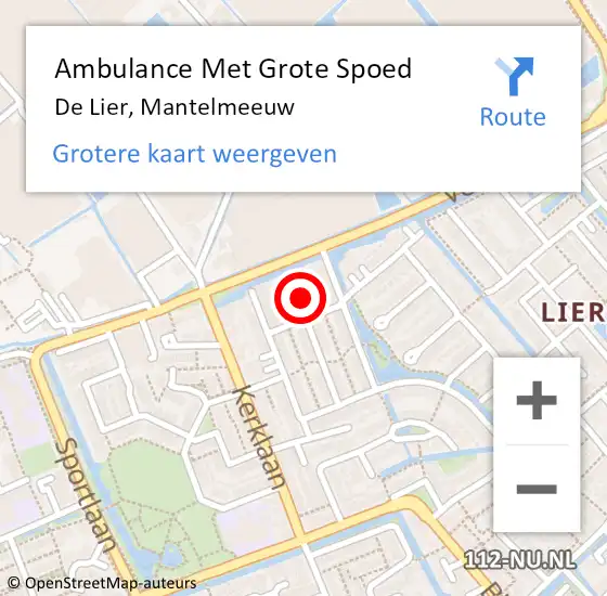 Locatie op kaart van de 112 melding: Ambulance Met Grote Spoed Naar De Lier, Mantelmeeuw op 27 juli 2022 15:39