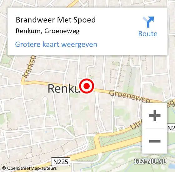 Locatie op kaart van de 112 melding: Brandweer Met Spoed Naar Renkum, Groeneweg op 27 juli 2022 15:48