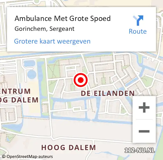 Locatie op kaart van de 112 melding: Ambulance Met Grote Spoed Naar Gorinchem, Sergeant op 27 juli 2022 15:57