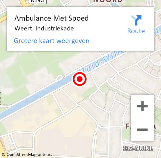 Locatie op kaart van de 112 melding: Ambulance Met Spoed Naar Weert, Industriekade op 27 juli 2022 16:01