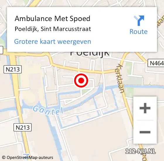 Locatie op kaart van de 112 melding: Ambulance Met Spoed Naar Poeldijk, Sint Marcusstraat op 27 juli 2022 16:03