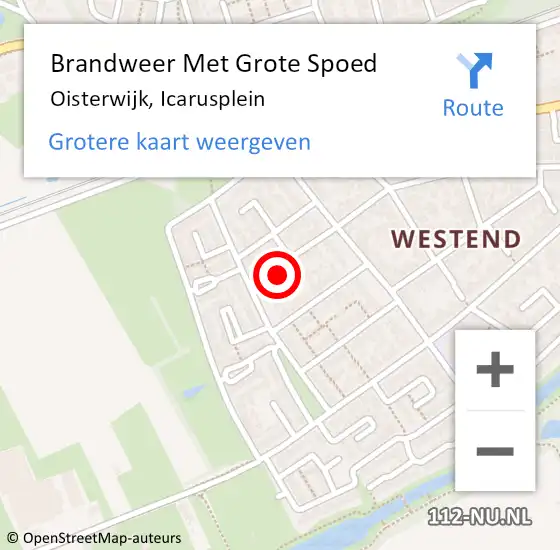 Locatie op kaart van de 112 melding: Brandweer Met Grote Spoed Naar Oisterwijk, Icarusplein op 27 juli 2022 16:14