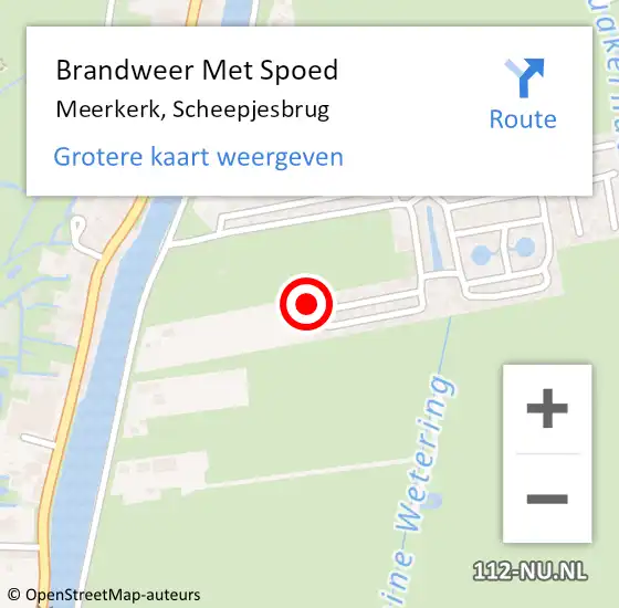 Locatie op kaart van de 112 melding: Brandweer Met Spoed Naar Meerkerk, Scheepjesbrug op 27 juli 2022 16:16