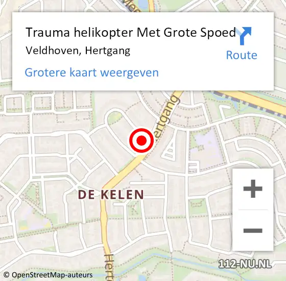 Locatie op kaart van de 112 melding: Trauma helikopter Met Grote Spoed Naar Veldhoven, Hertgang op 27 juli 2022 16:24