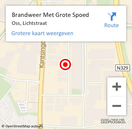 Locatie op kaart van de 112 melding: Brandweer Met Grote Spoed Naar Oss, Lichtstraat op 27 juli 2022 17:27