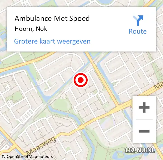 Locatie op kaart van de 112 melding: Ambulance Met Spoed Naar Hoorn, Nok op 27 juli 2022 17:31