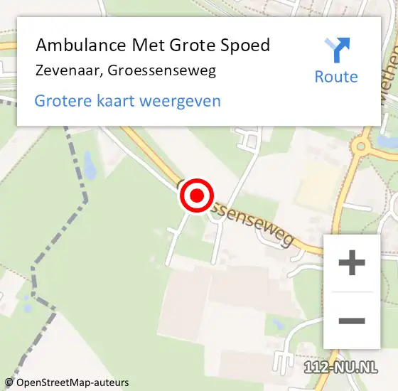 Locatie op kaart van de 112 melding: Ambulance Met Grote Spoed Naar Zevenaar, Groessenseweg op 24 juli 2014 14:43