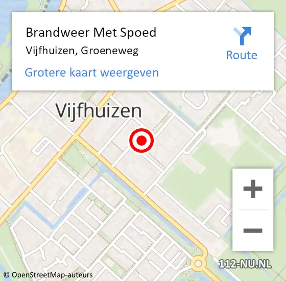 Locatie op kaart van de 112 melding: Brandweer Met Spoed Naar Vijfhuizen, Groeneweg op 27 juli 2022 18:26