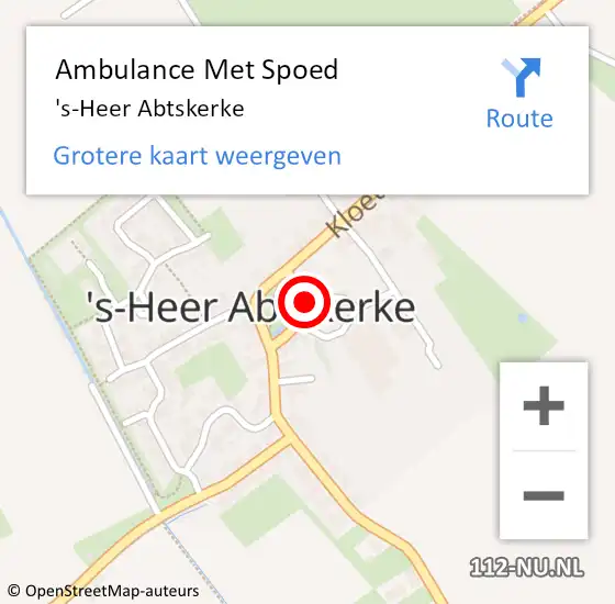 Locatie op kaart van de 112 melding: Ambulance Met Spoed Naar 's-Heer Abtskerke op 27 juli 2022 18:34