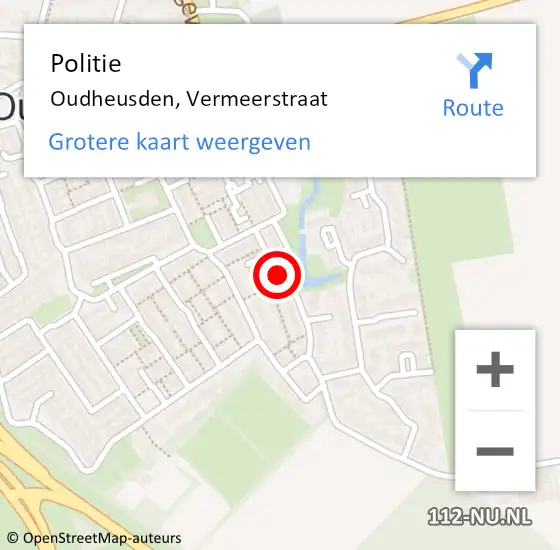 Locatie op kaart van de 112 melding: Politie Oudheusden, Vermeerstraat op 27 juli 2022 18:59