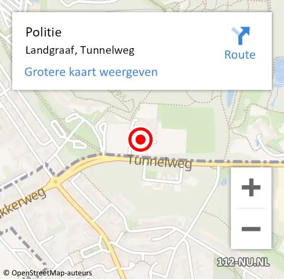 Locatie op kaart van de 112 melding: Politie Landgraaf, Tunnelweg op 27 juli 2022 19:01