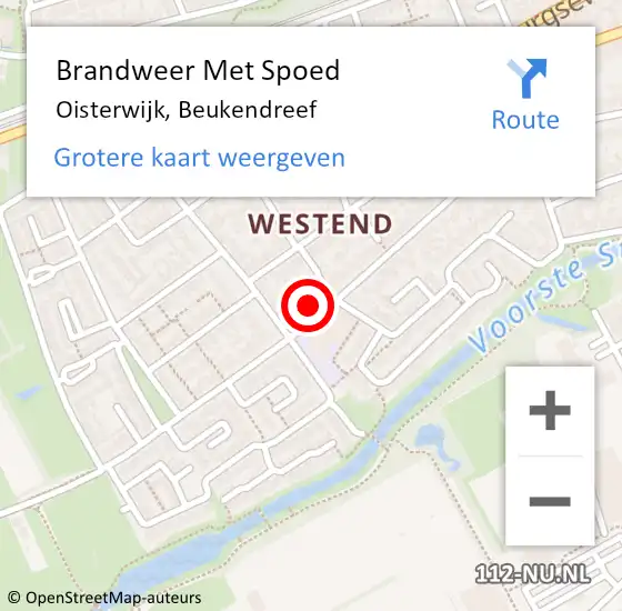 Locatie op kaart van de 112 melding: Brandweer Met Spoed Naar Oisterwijk, Beukendreef op 27 juli 2022 19:04