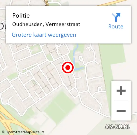 Locatie op kaart van de 112 melding: Politie Oudheusden, Vermeerstraat op 27 juli 2022 19:09