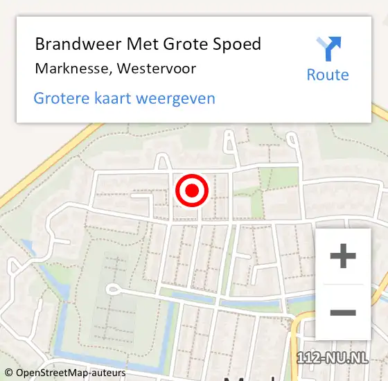 Locatie op kaart van de 112 melding: Brandweer Met Grote Spoed Naar Marknesse, Westervoor op 24 juli 2014 14:50