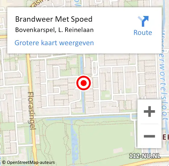 Locatie op kaart van de 112 melding: Brandweer Met Spoed Naar Bovenkarspel, L. Reinelaan op 24 juli 2014 14:50