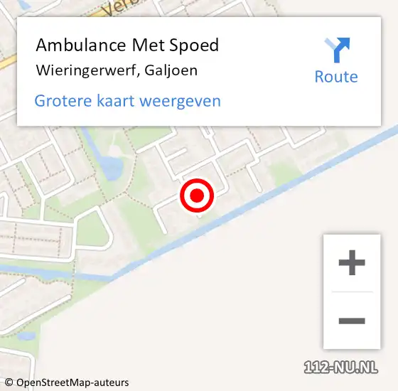 Locatie op kaart van de 112 melding: Ambulance Met Spoed Naar Wieringerwerf, Galjoen op 27 juli 2022 20:08