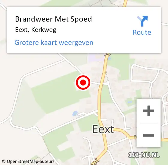 Locatie op kaart van de 112 melding: Brandweer Met Spoed Naar Eext, Kerkweg op 27 juli 2022 20:13