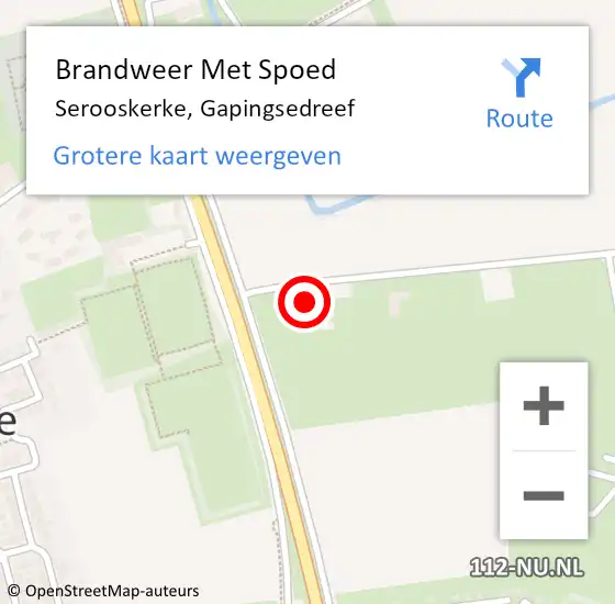 Locatie op kaart van de 112 melding: Brandweer Met Spoed Naar Serooskerke, Gapingsedreef op 27 juli 2022 20:26