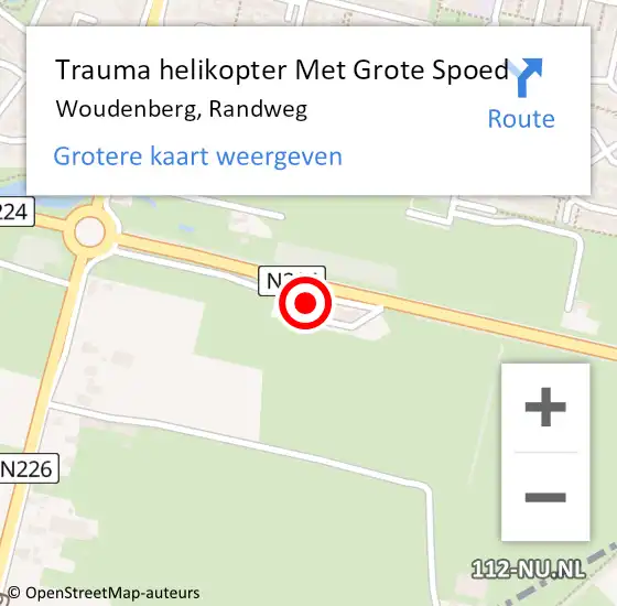 Locatie op kaart van de 112 melding: Trauma helikopter Met Grote Spoed Naar Woudenberg, Randweg op 27 juli 2022 21:37