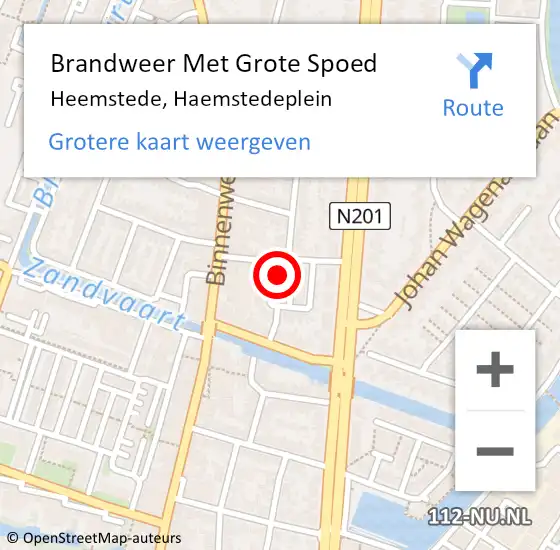 Locatie op kaart van de 112 melding: Brandweer Met Grote Spoed Naar Heemstede, Haemstedeplein op 27 juli 2022 22:45