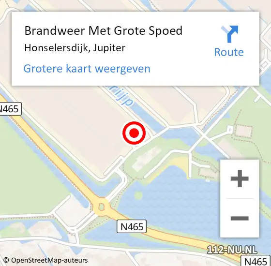 Locatie op kaart van de 112 melding: Brandweer Met Grote Spoed Naar Honselersdijk, Jupiter op 27 juli 2022 22:55