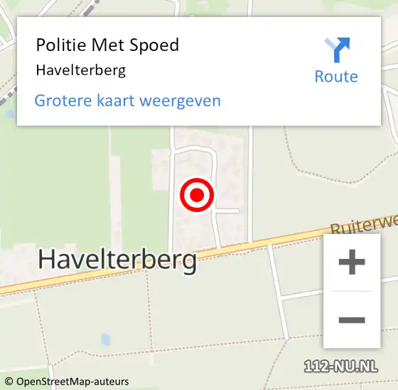 Locatie op kaart van de 112 melding: Politie Met Spoed Naar Havelterberg op 27 juli 2022 23:12