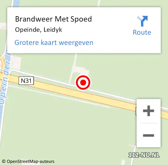 Locatie op kaart van de 112 melding: Brandweer Met Spoed Naar Opeinde, Leidyk op 27 juli 2022 23:30