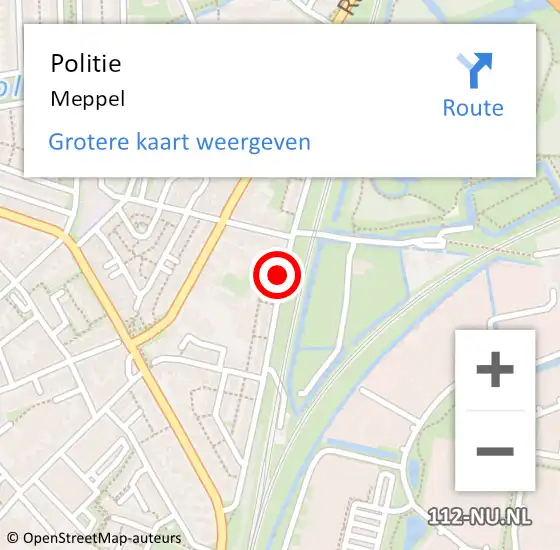 Locatie op kaart van de 112 melding: Politie Meppel op 27 juli 2022 23:32