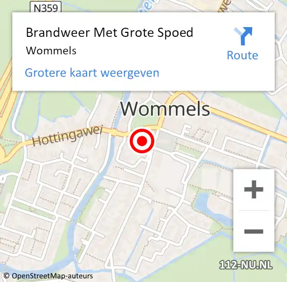 Locatie op kaart van de 112 melding: Brandweer Met Grote Spoed Naar Wommels op 28 juli 2022 01:42